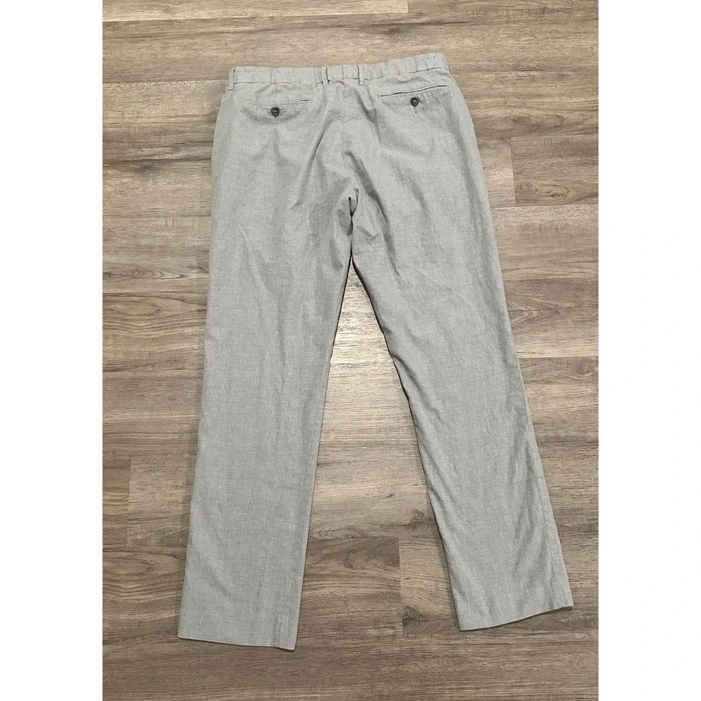J.Crew Bowery Slim Fit Grey Melange Dress Pants Mens 36x34 Flat Front Trousers